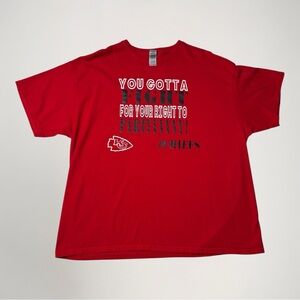 Chiefs Travis Kelce‎ Party Quote Graphic Tee Mens Size 2XL Kansas City Football